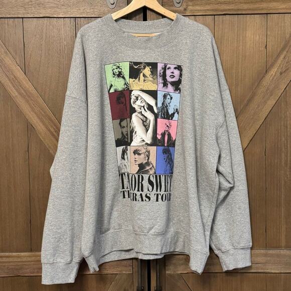 NEW Taylor Swift TTPD Eras Tour II Gray Crewneck Sweatshirt 2024 Official 3XL - Picture 2 of 6
